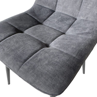 chaise-moderne-matelassee-rembourree-tissu-gris-fonce-doux-touche