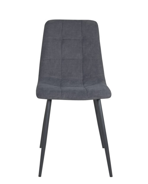 chaise-salle-manger-matelassee-rembourree-tissu-gris-pied-metal-gris chaise-salle-manger-matelassee-rembourree-tissu-gris-pied-metal-gris