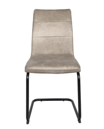 chaise-salon-design-cantilever-metal-noir-microfibre-beige-vintage
