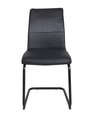chaise-salon-design-cantilever-metal-noir-microfibre-noir-vintage