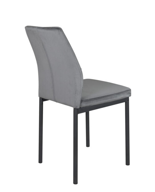 chaise-sejour-moderne-velours-gris-pied-metal-noir-kayelles chaise-sejour-moderne-velours-gris-pied-metal-noir-kayelles