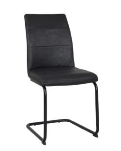 lot-2-chaises-salon-design-cantilever-metal-noir-microfibre-noir-vintage