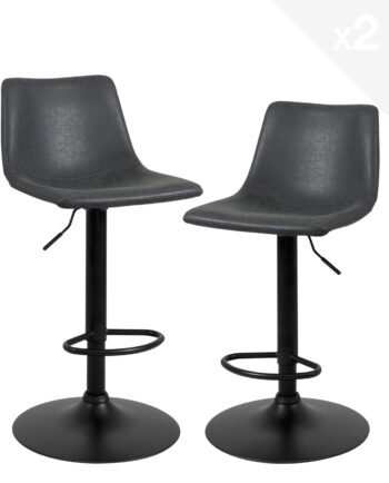 lot-2-chaises-bar-pivotant-reglables-hauteur-large-assise-noir-vintage