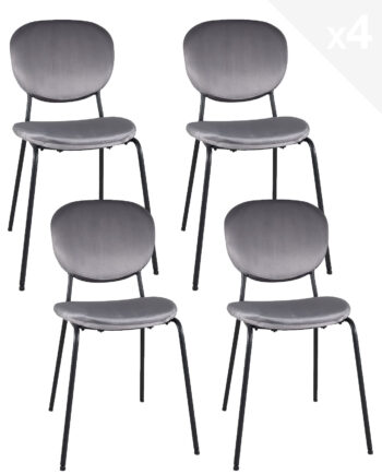 lot-4-chaises-salle-manger-sejour-medaillon-velours-gris