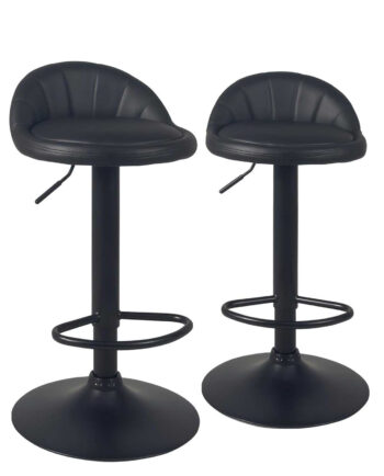 Lot de deux tabourets de bar SATI+ (Noir intégral)