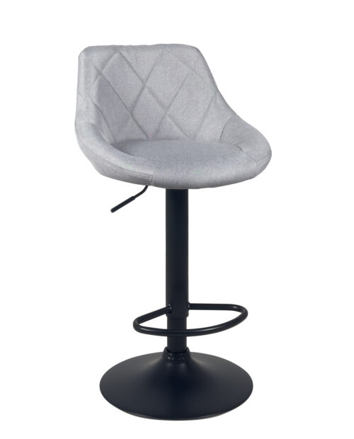 chaise-de-bar-matelasse-confort-tissu-gris-pied-noir-kayelles chaise-de-bar-matelasse-confort-tissu-gris-pied-noir-kayelles
