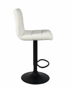 chaises-bar-hautes-confort-tissu-blanc-bouclettes-pied-noir