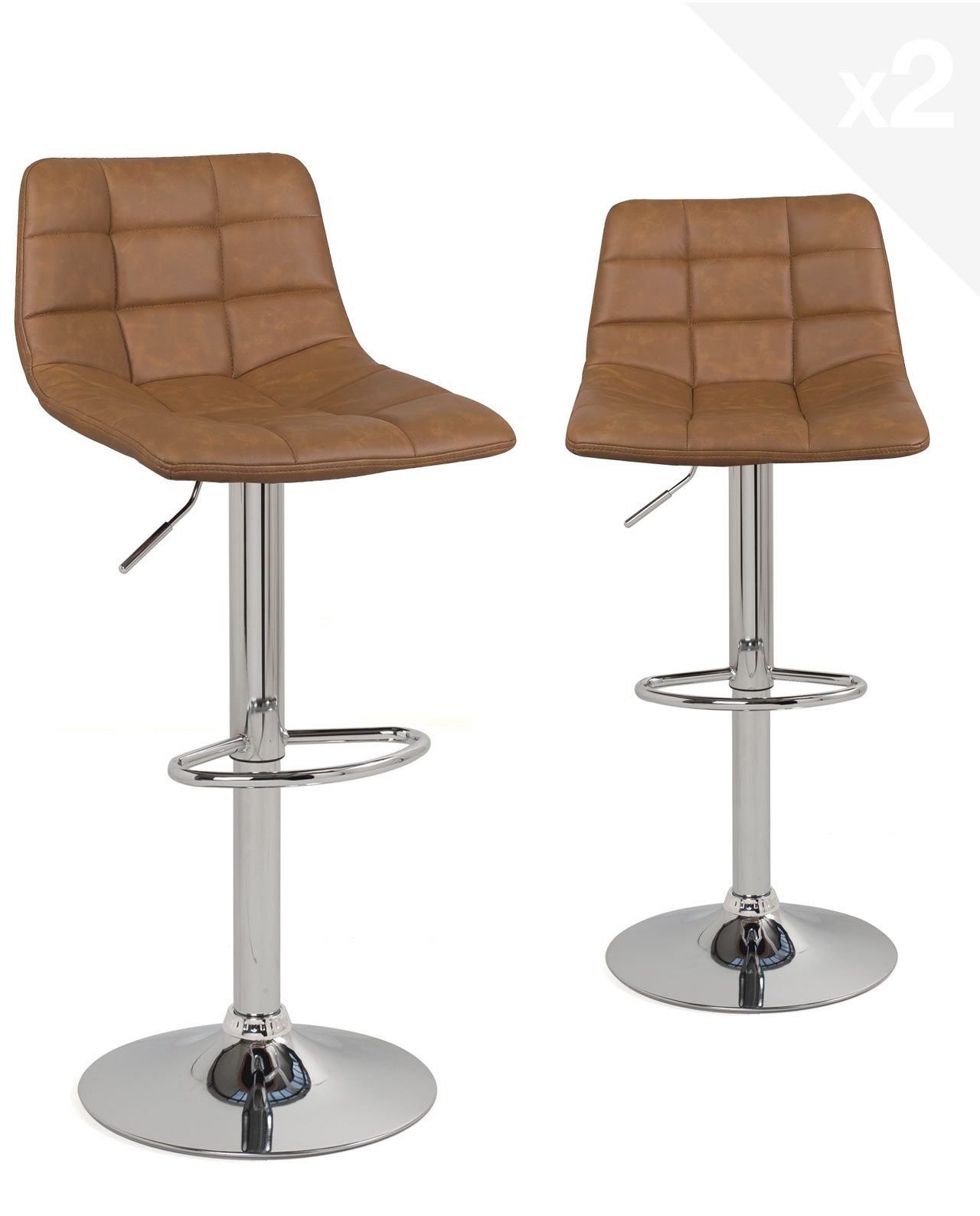 Lot 2 Tabourets De Bar Design, Siège Avec Dossier Et Accoudoirs