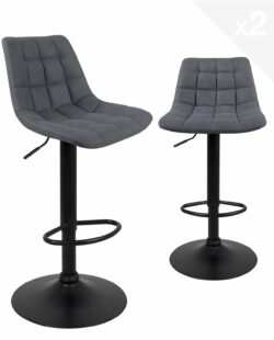 tabourets-design-kayelles-noir-tissu-matelasse-gris