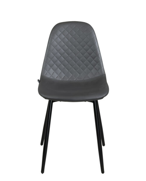 chaise-salle-manger-sejour-simili-anthracite-piqure-losange-pieds-métal-noir chaise-salle-manger-sejour-simili-anthracite-piqure-losange-pieds-métal-noir