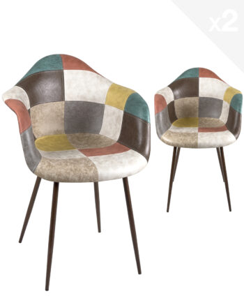 lot-2-chaises-accoudoirs-Patchwork-Vintage-multicolor-marron