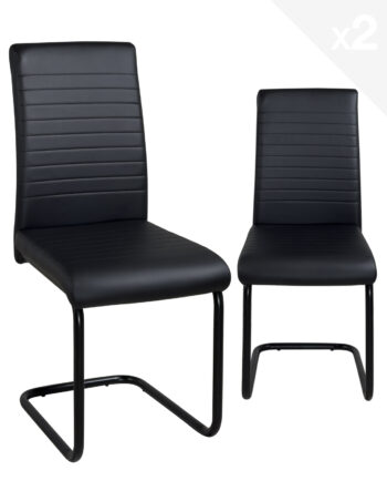 lot-2-chaises-confort-salle-manger-noir-integral-pied-cantilever