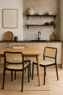 Chaise de cuisine empilables façon Rotin