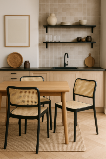 Chaise de cuisine empilables façon Rotin