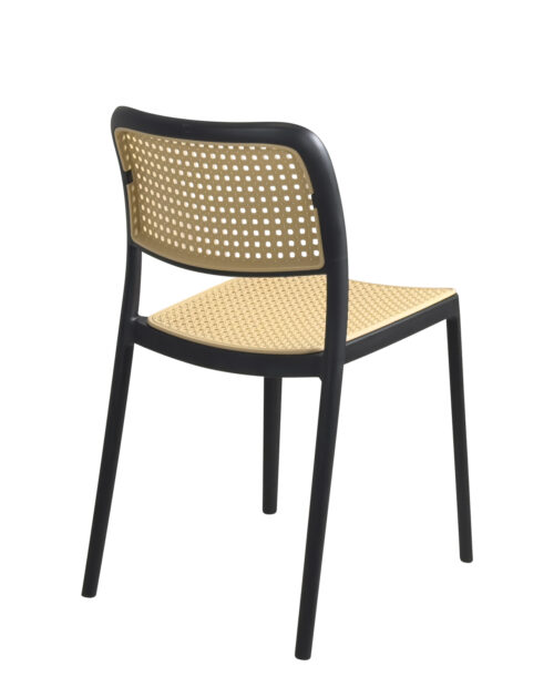 chaise-vintage-cuisine-empilable-lot-de-2-noir-plastique-rotin-kayelles chaise-vintage-cuisine-empilable-lot-de-2-noir-plastique-rotin-kayelles