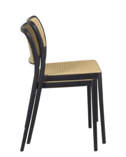 lot-de-2-chaises-restaurant-cuisine-empilable-noir-plastique-rotin-kayelles lot-de-2-chaises-restaurant-cuisine-empilable-noir-plastique-rotin-kayelles