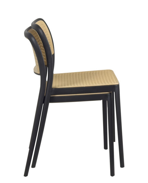 lot-de-2-chaises-restaurant-cuisine-empilable-noir-plastique-rotin-kayelles lot-de-2-chaises-restaurant-cuisine-empilable-noir-plastique-rotin-kayelles