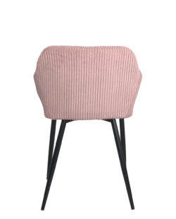 petit-fauteuil-rose-velours-large-cote-rose-pietement-noir-metal petit-fauteuil-rose-velours-large-cote-rose-pietement-noir-metal