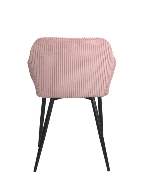 petit-fauteuil-rose-velours-large-cote-rose-pietement-noir-metal petit-fauteuil-rose-velours-large-cote-rose-pietement-noir-metal