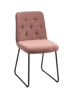 chaise-moderne-rembourree-tissu-rayures-rose-matelasse-lot-de-2