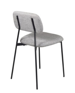 chaise-salle-a-manger-tissu-doux-gris-et-metal-design-confort chaise-salle-a-manger-tissu-doux-gris-et-metal-design-confort
