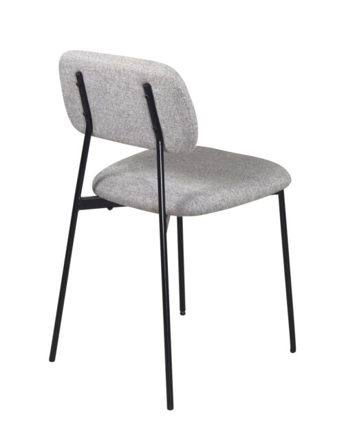 chaise-salle-a-manger-tissu-doux-gris-et-metal-design-confort chaise-salle-a-manger-tissu-doux-gris-et-metal-design-confort