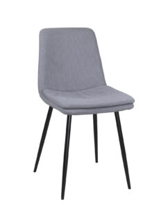 chaise-salle-manger-yam-tissu-doux-rayure-bleu-pied-metal-noir-lot-de-4