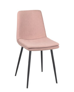 chaise-salle-manger-yam-tissu-doux-rayure-rose-pied-metal-anthracite-lot-de-4