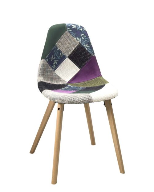 chaise-scandinave-patchwork-mediterraneen-bois-metal-nora chaise-scandinave-patchwork-mediterraneen-bois-metal-nora