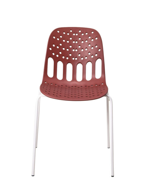 chaise-cuisine-moderne-design-pied-metal-blanc-assise-rouge-kio chaise-cuisine-moderne-design-pied-metal-blanc-assise-rouge-kio