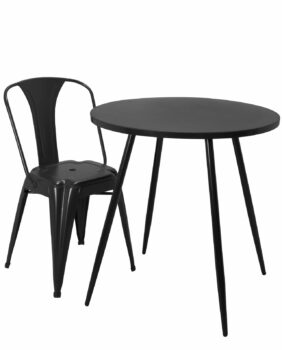 table-de-cuisine-appoint-ronde-80cm-pieds-metal-plateau-plastique-noir