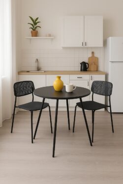 table-de-cuisine-noir-ronde-diametre-80cm-pas-cher