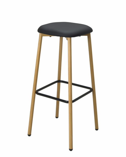 tabouret-bar-sans-dossier-pieds-metal-immitation-bois-assise-pu-noire-kayelles tabouret-bar-sans-dossier-pieds-metal-immitation-bois-assise-pu-noire-kayelles