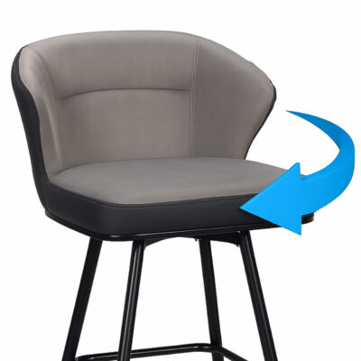 chaise-de-bar-pivotante-similicuir-technique-matellassé-gris-et-noir-kayelles