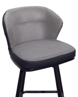 chaise-de-bar-pivotante-similicuir-technique-matellassé-gris-kayelles chaise-de-bar-pivotante-similicuir-technique-matellassé-gris-kayelles