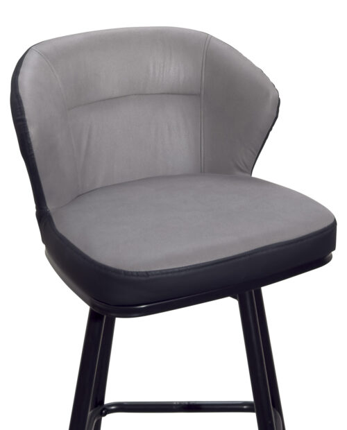 chaise-de-bar-pivotante-similicuir-technique-matellassé-gris-kayelles chaise-de-bar-pivotante-similicuir-technique-matellassé-gris-kayelles