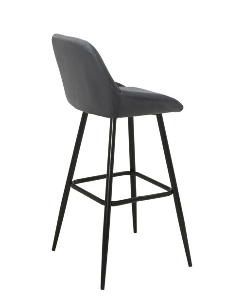 tabourets-de-bar-design-velours-gris-pieds-métal-68-cm-lot-de-2 tabourets-de-bar-design-velours-gris-pieds-métal-68-cm-lot-de-2