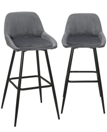 tabourets-de-bar-velours-gris-pieds-métal-68-cm-lot-de-2