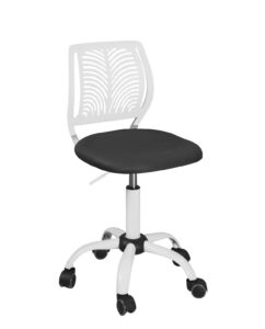 chaise-bureau-roulettes-pas-cher-enfant-ado-blanc-noir-mesh